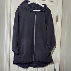 GAIAM Mens Black Performance Hooded Jacket Gray Zipper Mens Large